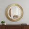 Homeroots 36" Gold and White Round Aluminum Ribbed Edge Framed Accent Mirror 485062 - alternate 3