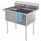 Koolmore 42 in. 18-Gauge 2-Compartment Commercial Sink with Backsplash, Bowl dimensions 18''x24''x14'' KM-SB182414-N3 - alternate 3