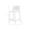 Homeroots Set of Four 26" White Heavy Duty Plastic Low Back Outdoor Counter Height Bar Chairs 565370 - alternate 3