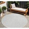 Homeroots 8' Silver And Gray Round Geometric Washable Indoor Outdoor Area Rug 595117 - alternate 1