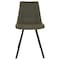 Leisuremod Markley Modern Leather Dining Chair with Metal Legs, Olive Green, 2PK MC18G2 - alternate 3