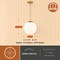 Vaxcel Linden 1-Light Muted Brass Gold Mid-Century Modern Globe Pendant Light with Opal Glass Shade P0454 - alternate 2
