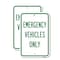 Signmission Emergency Vehicles Only, 18'' X 24'' 2 Signs, Heavy Gauge Aluminum, 2PK A-1824-2PACK-25215 - alternate 1