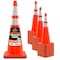 Xpose Safety 36 Inch Orange Traffic Cones with 6in and 4in Collars, DOT Approved, 24PK AOTC36-64-24-X - alternate 1