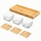 Basicwise Set of 3 Square Glass Jars with Bamboo Lids and Wooden Tray - Rectangular Charcuterie, Snack QI004711.3 - alternate 4