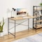 Homeroots 47" Natural and Black Wood and Metal Computer Desk 610397 - alternate 3