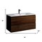 Homeroots 36" Dark Brown Wood Freestanding Bathroom Vanity With White Sink And Two Drawers 627480 - alternate 2
