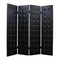 Homeroots 84" Black Faux Leather Folding Four Panel Screen Room Divider 274733 - alternate 1