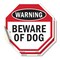 Signmission Warning Beware of Dog, 4 inch X 4 inch, Vinyl Decal, 2PK OC-D-2PACK-4-49 - alternate 1