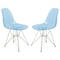 Leisuremod Cresco Plastic Dining Side Chair, Transparent Blue, 2PK CR19TBU2 - alternate 1