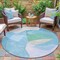 Homeroots 8' Pale Aqua And Beige Round Abstract Washable Indoor Outdoor Area Rug 630455 - alternate 3