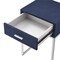 Homeroots 24" Silver Metallic And Navy Blue End Table With Drawer 543907 - alternate 3