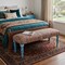 Homeroots 47in Rainbow Stripe Blue Leg Upholstered Bench 483466 - alternate 2