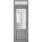 Vdomdoors Front Exterior Prehung FiberGlass Door Frosted Glass / Manux 8422 Grey Ash / Transom Window / Offic MANUX8422EXD-SS-W36 x H80+14-LH - alternate 1