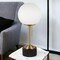 Homeroots 18" Black and Gold Marble Globe Table Lamp With White Globe Shade 524357 - alternate 3