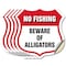 Signmission No Fishing Shield Sign Beware Of Alligat, 4 inch X 4 inch, Vinyl Decal, 5PK SHI-D-5PACK-4-394 - alternate 1