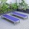 Leisuremod Marlin Patio Chaise Lounge Chair with Grey Aluminum Frame, Navy Blue, 2PK MLGR-77NBU2 - alternate 3