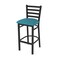 Holland Bar Stool Co 30" Stationary Bar Stool, Black Wrinkle, Graph Tidal Seat 40030BW022 - alternate 1
