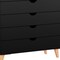 Homeroots 36" Black And Natural Wood Five Drawer Dresser 533282 - alternate 5