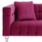Homeroots 88" Fuchsia Velvet Wood Sofa With Toss Pillows 543976 - alternate 4