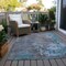 Homeroots 9' X 12' Teal Blue Taupe And Sky Blue Abstract Washable Indoor Outdoor Area Rug 618242 - alternate 4