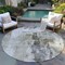 Homeroots 8' Taupe Ivory And Gray Round Abstract Washable Indoor Outdoor Area Rug 603151 - alternate 2