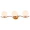 Vaxcel Monticello 3-Light Brass Gold Bathroom Vanity Fixture, White Glass Globe W0549 - alternate 1