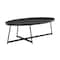 Homeroots 47" Black Wood And Metal Oval Frame Coffee Table 370465 - alternate 4