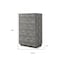 Homeroots 30" Grey Manufactured Wood + Solid Wood And Stainless Steel Five Drawer Chest 491548 - alternate 3