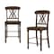 Homeroots Set of Two 24" Walnut Solid Wood Counter Height Bar Chairs, 2PK 573452 - alternate 1