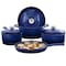 Megachef 7 Piece Enameled Cast Iron Cookware Set in Blue 750124531M - alternate 1