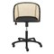 Homeroots Beige and Black Solid Wood Steel And Cane Rattan Adjustable Swivel Rolling Office Chair 558361 - alternate 4