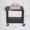 Luxor Utility Cart with Lipped Plastic Shelves, Thermoplastic Resin, 200 lb Load Capacity, 2 Shelves WT26E - alternate 3