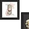 Homeroots Set Of Two Vintage Floral Tea Pot and Door Knob Black Framed Print Kitchen Wall Art, 2PK 408180 - alternate 2