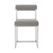 Armen Living Anastasia Dining Chair with Brushed Stainless Steel and Light Gray Fabric - Set of 2 LCANSIBSLGRY - alternate 3