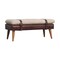Homeroots 35in Brown Genuine Leather and Solid Wood Upholstered Storage Bench With Cabinet 717472 - alternate 3