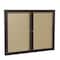 Ghent Indoor/Outdoor Enclosed Vinyl Bulletin Board, Bronze Aluminum Frame, 3'Hx5'W, 2 Door, Caramel PB23660VX-181 - alternate 1