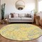 Homeroots 8' Yellow Purple And Green Round Abstract Washable Indoor Outdoor Area Rug 600332 - alternate 4