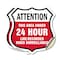 Signmission 24 Hour Surveillance Shield Sign Attenti, 6 inch X 6 inch, Vinyl Decal, 2PK SHI-D-2PACK-6-353 - alternate 1