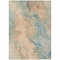Homeroots 9' X 12' Teal Blue Coral And Ivory Abstract Washable Indoor Outdoor Area Rug 617588 - alternate 4