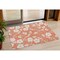 Homeroots 3' X 5' Coral Ivory And Gray Floral Washable Indoor Outdoor Area Rug 599874 - alternate 1