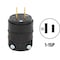 Leviton 15A 125V 2-Wire 2-Pole Rough Use Cord Plug 000-115PR - alternate 1
