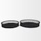 Homeroots Set of Two Black Round Wicker Handmade Serving Trays 609079 - alternate 1