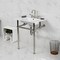 Kingston Brass 25" Ceramic Console Sink with Brass Legs, 8-Inch, 3-Hole, White/Polished Nickel KVBH25227W8B6 - alternate 2