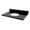 Kingston Brass 36" x 22" Black Granite Vanity Top with Oval Sink, 8" Faucet Drillings, Black/White KVPK3622K38 - alternate 1
