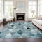 Homeroots 10' X 14' Teal Blue Aqua And Gray Geometric Washable Indoor Outdoor Area Rug 583057 - alternate 5