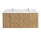 James Martin Vanities 60 in. Double Vanity, Light Natural Oak, w/Single Hole 3 CM White Zeus Quartz Top & Backsplash 545-V60D-LNO-1WZ - alternate 5