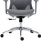 Homeroots Gray and Silver Adjustable Height Swivel Rolling Office Chair 638372 - alternate 3