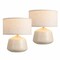 Jonathan Y Mikel 17.25" Organic Modern Tapered Sculptural Textured Ceramic-Look Resin LED Table Lamp, Crea, 2PK JYL5610A-SET2 - alternate 1