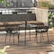 Leisuremod Devon Tree Design Glass Top Aluminum Base Indoor Outdoor Bistro Dining Table, Black DT31BL - alternate 3